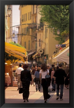 Framed Rue de Republique, Menton, Cote D&#39;Azure, France Print