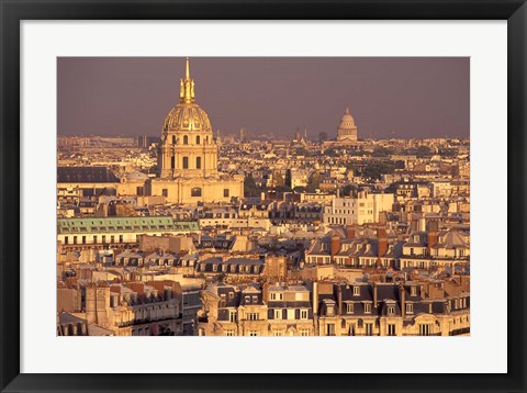 Framed Les Invalides and Panthenon, Paris, France Print