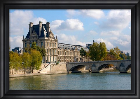 Framed Pont Royal and the Louvre Museum Print