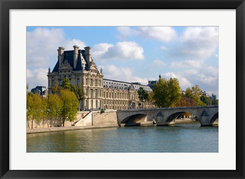 Framed Pont Royal and the Louvre Museum Print