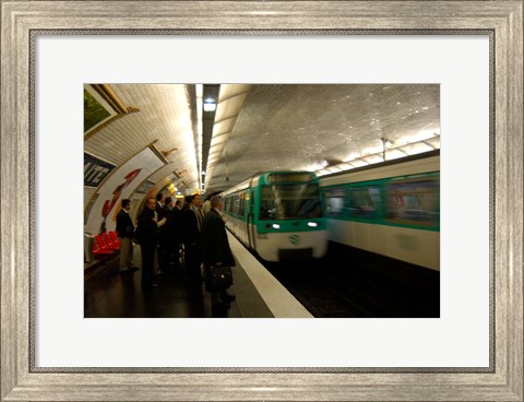 Framed Commuters Inside Metro Station, Paris, France Print