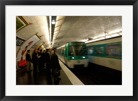 Framed Commuters Inside Metro Station, Paris, France Print