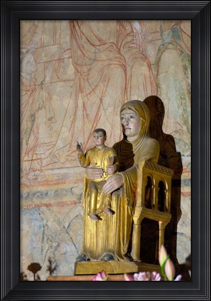 Framed Madonna and Child Statue Print