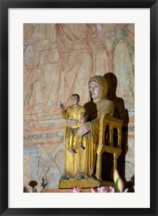 Framed Madonna and Child Statue Print