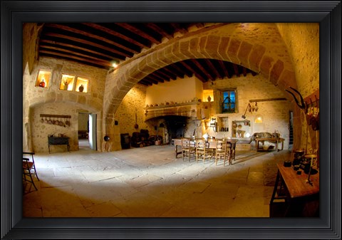 Framed Medieval Kitchen of Chateau de Pierreclos Print