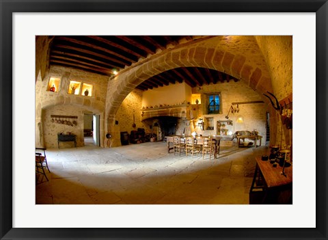 Framed Medieval Kitchen of Chateau de Pierreclos Print