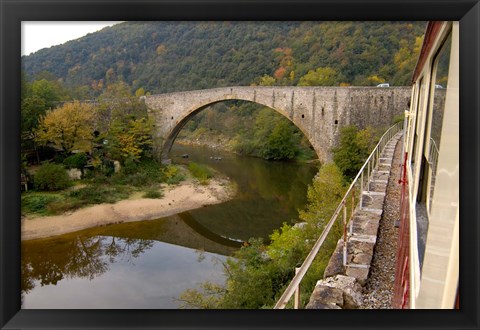 Framed Bridge at Douce Plage, Rhone-Alps, France Print