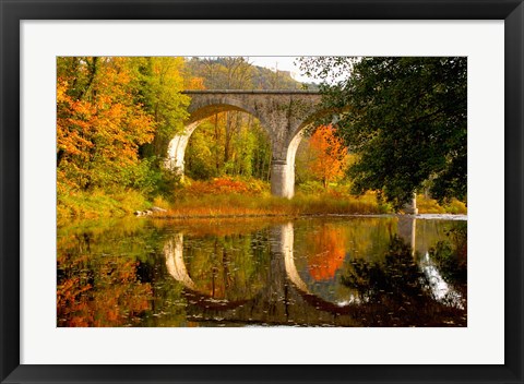 Framed Vivarais Railway Stop and Bridge, Ardeche, France Print