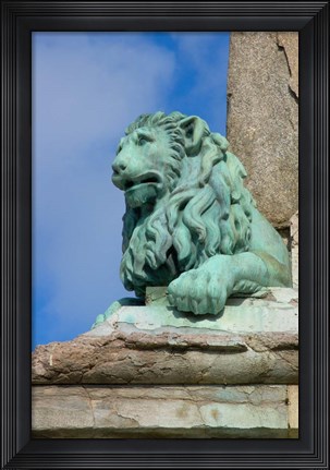 Framed Fountain Detail in Place de la Republique Print