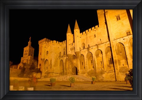 Framed Papal Palace at Night, Avignon Print