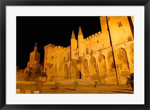 Framed Papal Palace at Night, Avignon Print