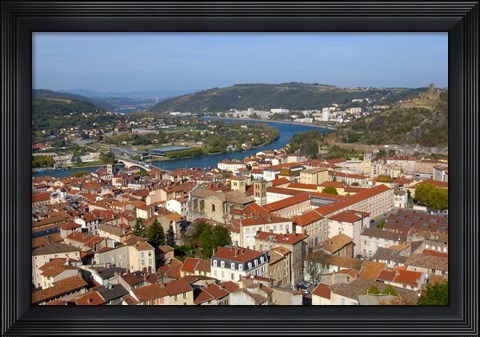 Framed Aerial View of Vienne, France Print