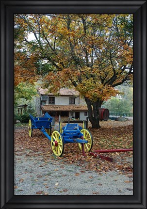 Framed Vivarais Railway Stop and Wagon Print