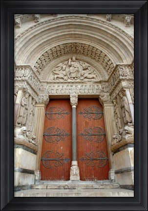 Framed Entrance to Eglise St-Trophime, France Print