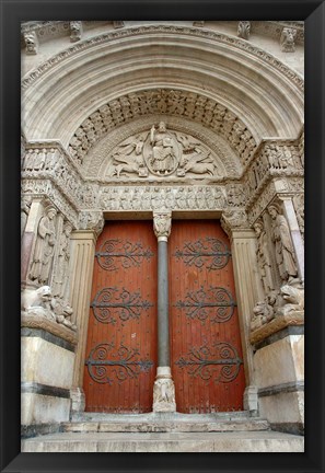 Framed Entrance to Eglise St-Trophime, France Print