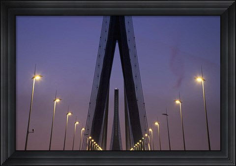 Framed Pont De Normandie, Le Havre, France Print