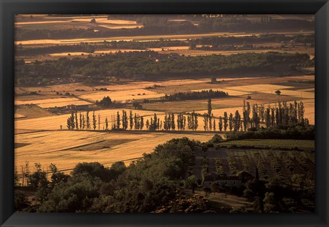 Framed Gordes Countryside, Vaucluse, France Print