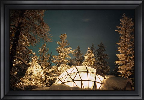Framed Kakslauttanen, Lapland, Finland Print