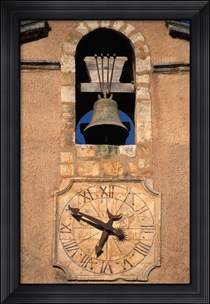 Framed Church Bell and Clock Print