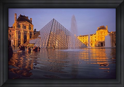 Framed Louvre Pyramid, Paris, France Print