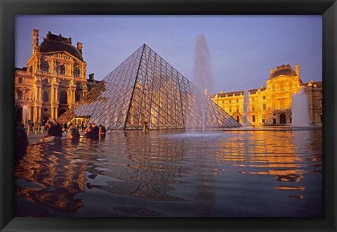 Framed Louvre Pyramid, Paris, France Print