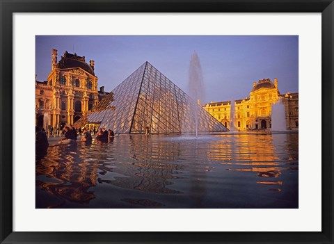 Framed Louvre Pyramid, Paris, France Print