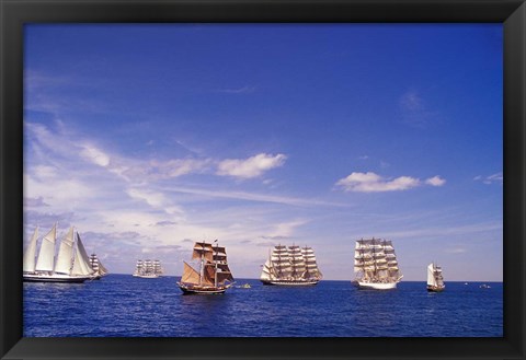 Framed Tall Ships Race in Nova Scotia Print