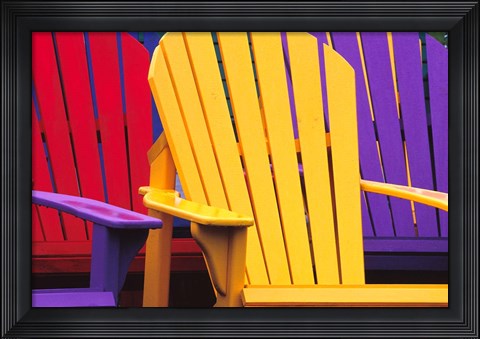 Framed Colorful Adirondack Chairs Print