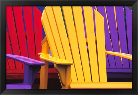 Framed Colorful Adirondack Chairs Print