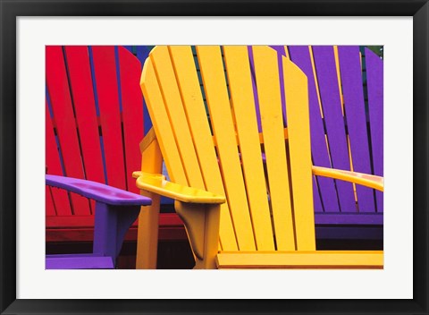 Framed Colorful Adirondack Chairs Print