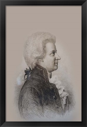 Framed Mozart Drawing Print