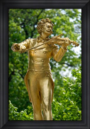 Framed Stadtpark Johann Strauss Monument Print