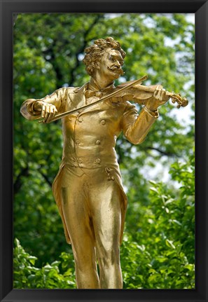 Framed Stadtpark Johann Strauss Monument Print