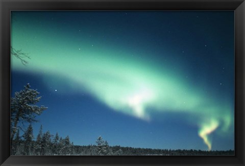 Framed Aurora Borealis, Lapland, Finland Print