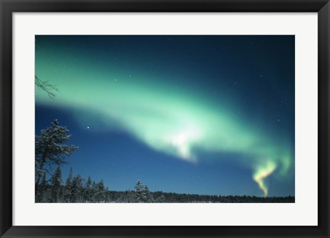 Framed Aurora Borealis, Lapland, Finland Print