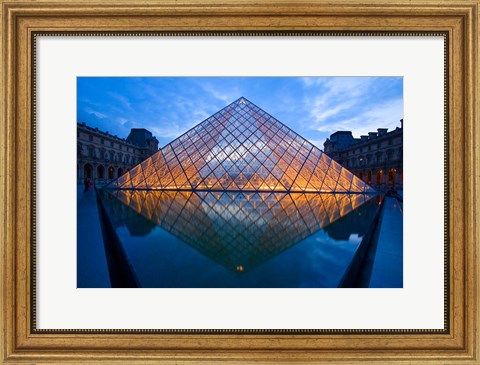 Framed Notre Dame Cathedral at Night Print
