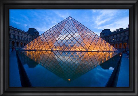 Framed Notre Dame Cathedral at Night Print
