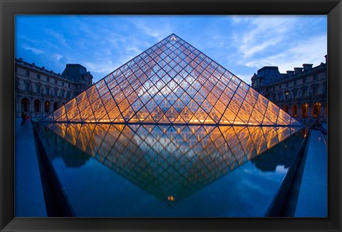 Framed Notre Dame Cathedral at Night Print