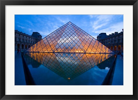 Framed Notre Dame Cathedral at Night Print