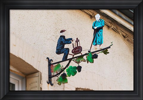 Framed Wrought Iron Sign, Hautvillers, France Print
