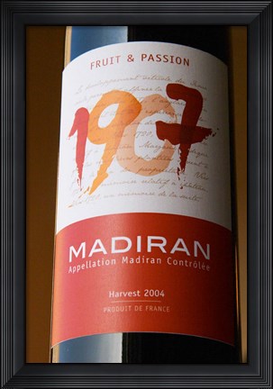 Framed Bottle of 1907 Madiran, France Print