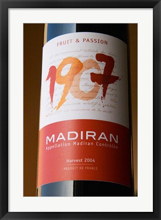Framed Bottle of 1907 Madiran, France Print
