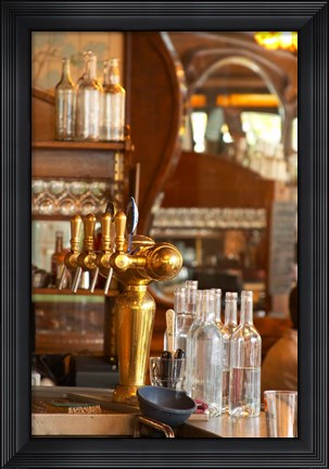 Framed Bistrot du Peintre, Art Nouveau Decor, Paris, France Print