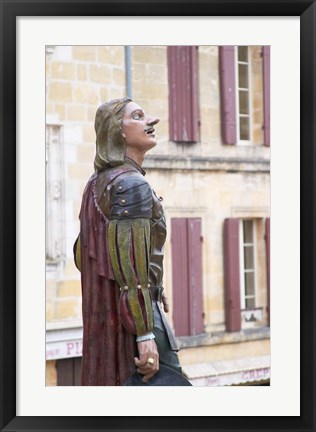 Framed Statue of Cyrano de Bergerac, Dordogne, France Print