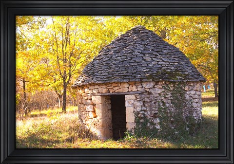 Framed Country Hut of Stone (Borie),  France Print