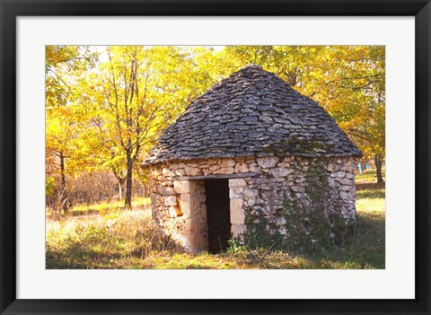 Framed Country Hut of Stone (Borie),  France Print