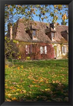 Framed Main Farmhouse in Traditional Dordogne Style Print