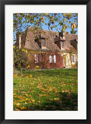 Framed Main Farmhouse in Traditional Dordogne Style Print