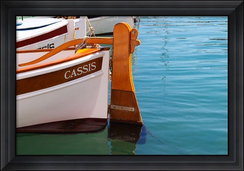Framed Traditional Boat with Wooden Rudder Print