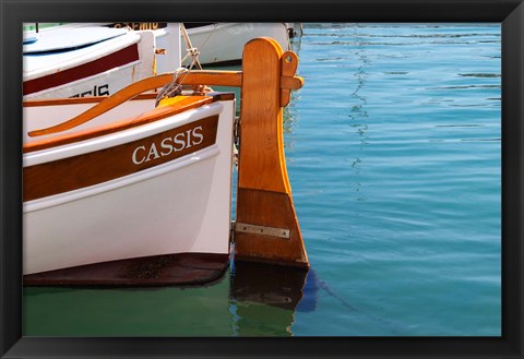 Framed Traditional Boat with Wooden Rudder Print